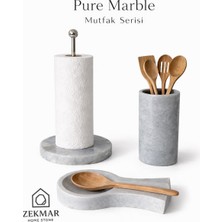 Zekmar Home Stone Pure Marble Mutfak Serisi' Gri Mermer  3'lü Mutfak Seti
