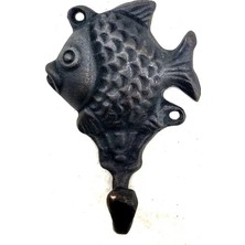Uravas Store Antika Tarz Dekoratif Pirinç Balık Figürlü Askı - 84X51MM, Oksit