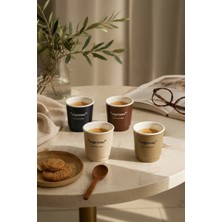 Akayev Mono Porselen 4lü Espresso Bardağı 90 cc