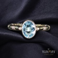KURTAY JEWELLERY Blue Topaz Taşlı Gümüş Yüzük