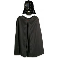 Uravas Store Çocuk Boy Yıldız Savaşları Star Wars Darth Vadet Maskesi ve 90 cm Pelerin Seti Siyah
