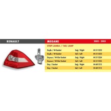 Mars Stop Lamba Renault Megane / Sağ (2003-2006) (Duysuz) (1 Ad )