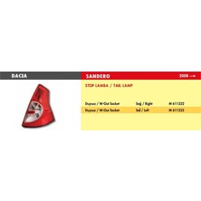 Mars Stop Lamba Dacıa Sandero / Sağ (2008 >) (Duysuz) (1 Ad )