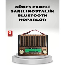 Uravas Store Taşınabilir Hoparlör Güneş Panelli Bluetooth USB Sd Fm Am Sw Radyo