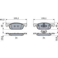 Bosch Ön Balata Renault Clıo Iv 0.9 Tce-1.2-1.5dcı 12=> Dacıa Duster-Logan Iı- Sandero Iı 1.2-1.5dcı 12=> (1 Tk )