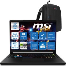 MSI Msı Raider 16 Hx B2WH-091TR Intel Ultra 9 275HX Aı 24GB Ddr5 2tb Ssd+2tb SSD 12GB/RTX5070Tİ 140W  16" QHD+(2560X1600), 240Hz IPS 100% Dcı-P3 WINDOWS11HOME Gaming Laptop MSW091TRH06+ZETTAÇANTA