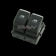Kraw Cam Kaldırma Anahtarı Vw Golf Vıı - Crafter - Tge Sol Ikili - Beyaz Işık - Krom (1 Ad )