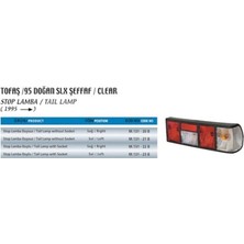 Çerkez Stop Lamba Şeffaf Duysuz 95 Fıat Slx Sol (1 Ad )