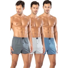 Erdem 3 Adet 1400 Penye Boxer Külot Lacivert Abani Classic