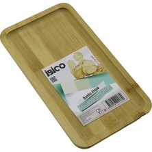 Dikdörtgen Ahşap Bambu Servis Sunum Tepsi - Tahtası Mini Tepsi 25 x 14 x 1.4cm (5486)