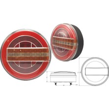Ceray Yuvarlak Neon LED 7 Fonksiyonlu Dinamik Sinyalli Hamburger Stop Lambası 12V (1 Ad )
