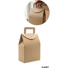 Roco Paper Co. El Geçme Kraft Çerez Hediyelik Çantası - 6lı, Kına Nikah Parti Hediye Kutusu, No:4 - 15X8X19 cm