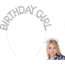 Ett Gümüş Kristal Taşlı Birthday Girl Tacı