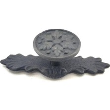 Uravas Store Antika Tarz Dekoratif Pirinç Çiçek Düğme - 27X70 Mm, Oksit