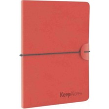Gıpta Keepnotes Esnek Deri Kapak Not Defteri 13X21 cm 120 Sayfa Çizgili Ajanda Kırmızı