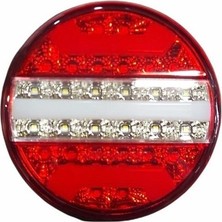 Ceray Yuvarlak Neon LED 5 Fonksiyonlu Dinamik Sinyalli Hamburger Stop Lambası 12V (1 Ad )