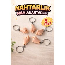 EzelModArt 5 Adet Tenrengi (Nahtarlık) Nah Anahtarlık El Işareti Komik
