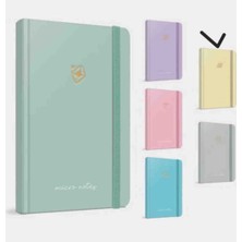 Gıpta Mıcro Notes A5 Iplik Dikiş Sert Kapak Defter - 120 Yaprak Lastikli Çizgili  Ajanda - Lastik Kalemlik Pastel Renkler Sarı