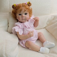 Lunadefano 45-48 cm Kız Reborn Bebek Tam Vinil Gövdeli Gerçekçi Oyuncak Bebek 3+ Yaş
