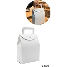 Roco Paper Co. El Geçme Beyaz Çerez Hediyelik Çantası-6lı Set, Kına Nikah Parti Hediye Kutusu, No:4 - 15X8X19 cm