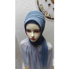 Ergül Hazır Duvak Simsiz Kot Mavisi Nuray Hazir Turban,hazır Duvak,hazır Şal,abiye Şal, Düğün,sünnet,mezuniyet