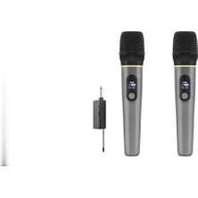 Uravas Store Profesyonel Kablosuz Uhf 2 Mikrofonlu Set 6.35 mm - Gri HDX2791G