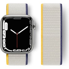 Uravas Store Mey Ithalat®   Watch 38MM Hasırlı Cırtcırtlı Kordon - Sarı-Beyaz