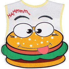 Civil Baby Hamburger Baskılı Mama Önlüğü - Ekru