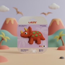 Let's Mini Changelle 5 Renk Dino Macerası Triceratops Oyun Hamuru 120G