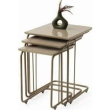 Savita Home Zigon Sehpa Cappuccino Modern Tasarım Dayanıklı Metal Ayak Şık Salon Mobilyası