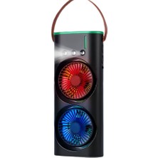 Sepetink USB Şarjlı Çift Başlıklı Buharlı Masaüstü Fan Sessiz Serinletici Işıklı Fan