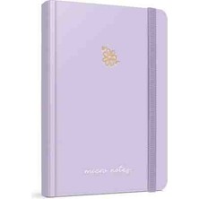 Gıpta Mıcro Notes A5 Iplik Dikiş Sert Kapak Defter - 120 Yaprak Lastikli Çizgili  Ajanda - Lastik Kalemlik Pastel Renkler Mor Lila