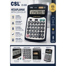 ArtMaster Hesap Makinesi Siyah Gri 13.5X18.5 cm 1 Adet Csl CS-505 12 Haneli Orta Boy Hafızalı Büro Masaüstü Hesap Makinası