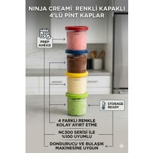 Ninja Creami Uyumlu Renkli Kapaklı Dondurma Kabı 4'lü Set (NC300 Serisi)