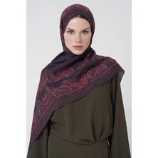 Mürdüm Ed Scarf Sheer Desen Floş Viskon Şal