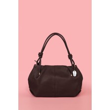 Westbag Kadın Acı Kahve Dokulu Büzgülü Premium El ve Omuz Çantası