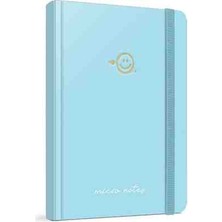 Gıpta Mıcro Notes A5 Iplik Dikiş Sert Kapak Defter - 120 Yaprak Lastikli Çizgili  Ajanda - Lastik Kalemlik Pastel Renkler Mavi Turkuaz