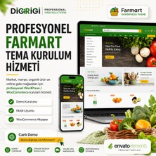 Envato Farmart Wordpress Woocommerce Tema Kurulumu | Market ve Online Gıda Mağazası Web Sitesi Hizmeti