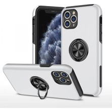 Mey Ithalat®   iPhone 11 Pro Max Kılıf Elit Yüzüklü Kapak - Gümüş