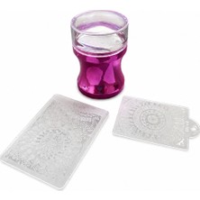 Born Pretty Tırnak Damgalama Silikonu Plastik Damga Plakası ve Sıyırma Aparatı