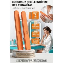Mey Ithalat® Profesyonel Tırnak Törpüsü 2'li Set 100/180 Grit Kalıcı Oje Protez Tırnak Tör