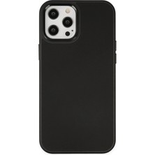 Mey Ithalat®   iPhone 12 Pro Max Kılıf Asya Deri Silikon - Siyah