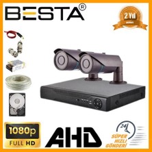 2 Mp 1080P 2 Kameralı Harddisk Dahil Ahd Güvenlik Seti
