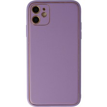 Mey Ithalat®   iPhone 12 Kılıf Coco Deri Silikon Kapak - Lila