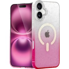 Mey Ithalat®   iPhone 16 Pummel Shiny Magsafe Kapak - Pembe