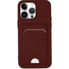 Mey Ithalat®   iPhone 14 Pro Kılıf Kelvin Kartvizitli Silikon - Bordo