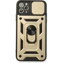Mey Ithalat®   iPhone 11 Pro Kılıf Pars Lens Yüzüklü Silikon - Gold