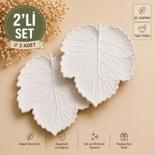 Larina Hediyelik Dekoratif Yaprak Sunum Tabağı Taş Tozu El Yapımı Minimal Takı & Mumluk Organizer