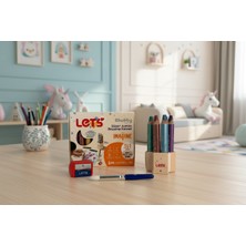 Let's Chubby 3in1 Boya Kalemi Metalik 6 Renk 10 mm + Kalemtıraş
