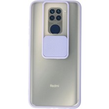 Küçük Hazine Mey Ithalat®   Redmi Note 9 Kılıf Palm Buzlu Kamera Sürgülü Silikon - Lila